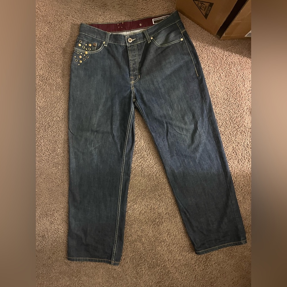 Enyce embroidered studded jeans